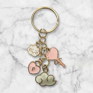 Charming Pink and Gold Keychain